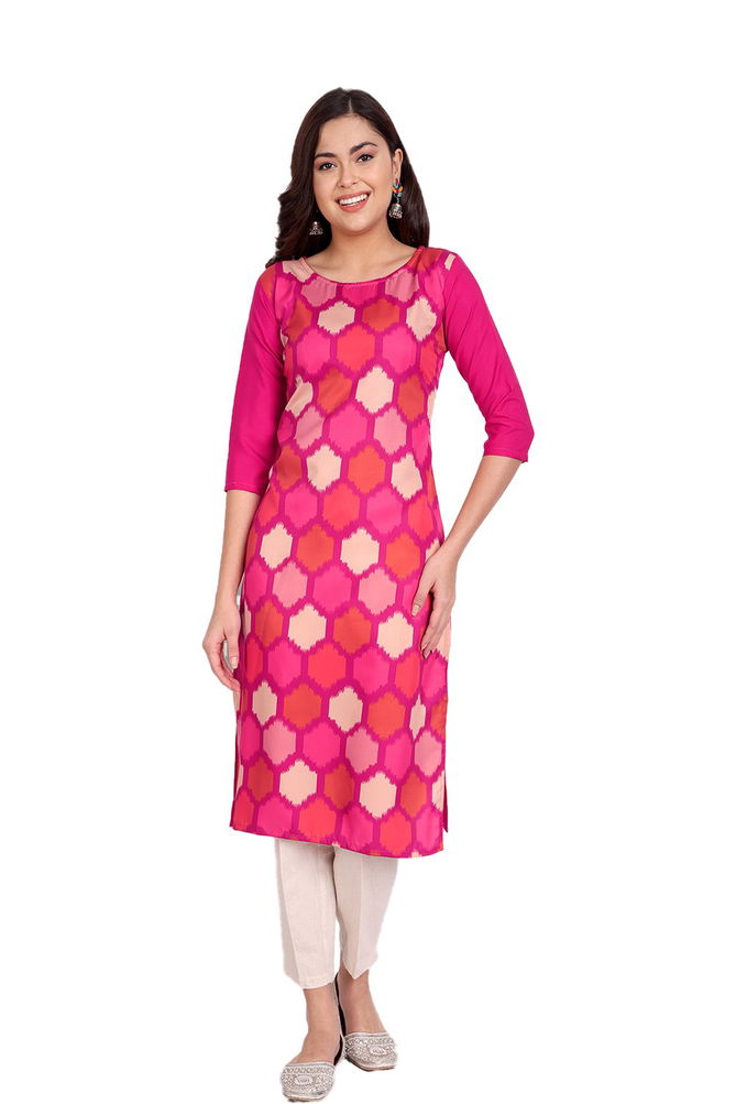 Crape Kurti 1 Regular Wear Crape Wholesale Printed Kurtis
